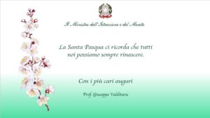 Auguri di Buona Pasqua del Ministro